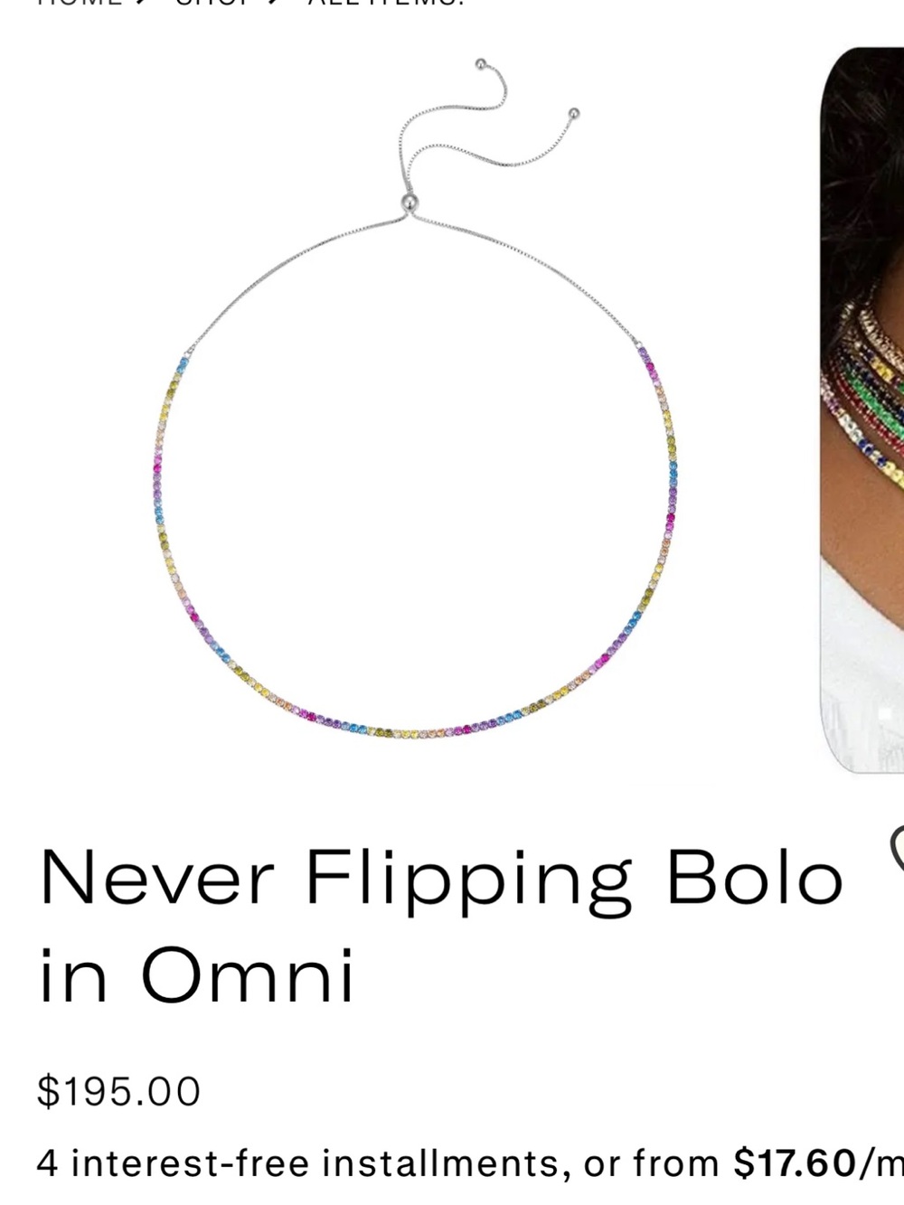 Never Flipping Bolo Necklace in Omni — Multicolor